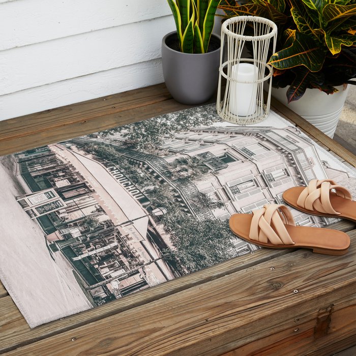 Paris City Poster Outdoor Rug Gallery Image 2