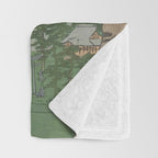 Cherry Blossoms on Spring River Ukiyo-e Japanese Art Throw Blanket Gallery Image 3