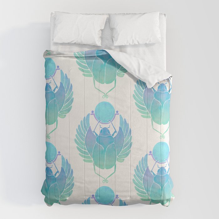 Egyptian Scarab - Turquoise OmbrÃ© Comforter Gallery Image 6