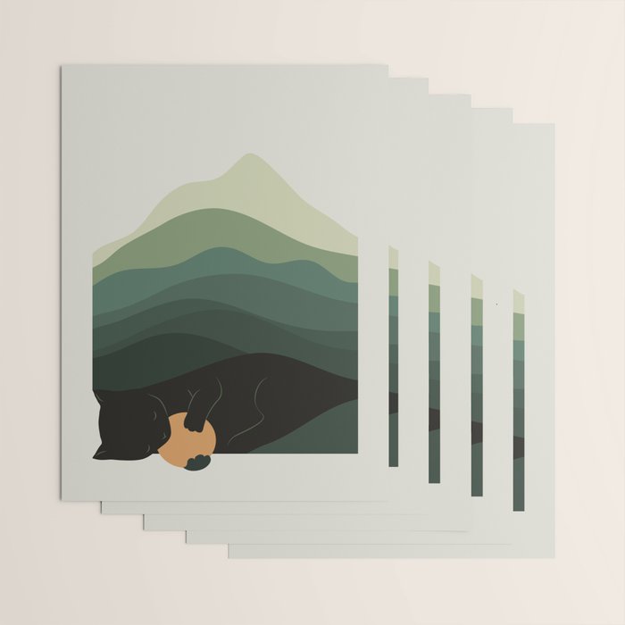 Cat Landscape 8B: Where does the Sun go? Wrapping Paper Gallery Image 3