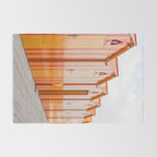 Sorrento Stripes | Red And Orange Beach Changing Rooms Art Print | Amalfi Coast Italy Travel Photography Rug Gallery Image 2