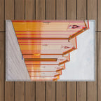 Sorrento Stripes | Red And Orange Beach Changing Rooms Art Print | Amalfi Coast Italy Travel Photography Outdoor Rug Gallery Image 1