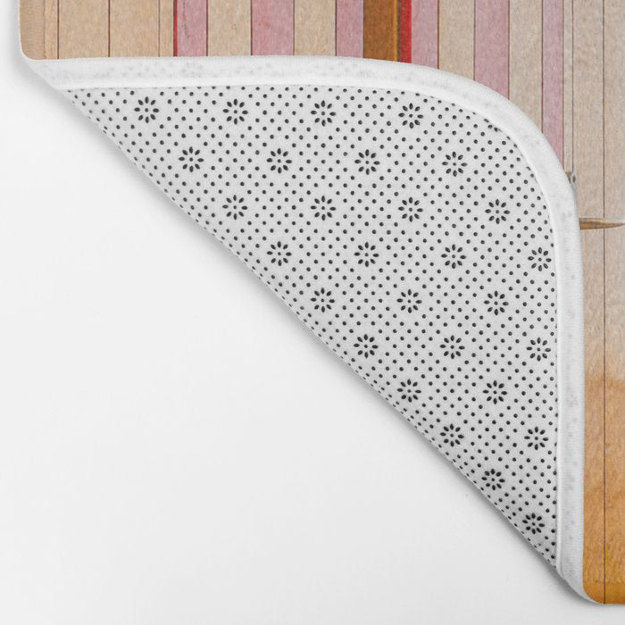 Sorrento Stripes | Red And Orange Beach Changing Rooms Art Print | Amalfi Coast Italy Travel Photography Bath Mat Gallery Image 2