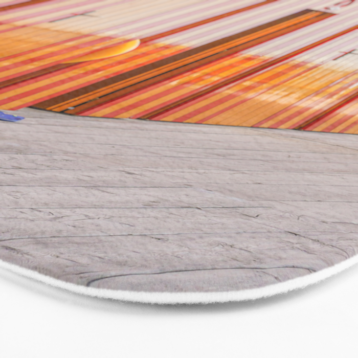 Sorrento Stripes | Red And Orange Beach Changing Rooms Art Print | Amalfi Coast Italy Travel Photography Bath Mat Gallery Image 3