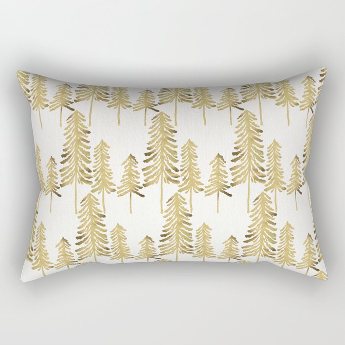 Pine Trees - Gold Palette Rectangular Pillow Gallery Image 2
