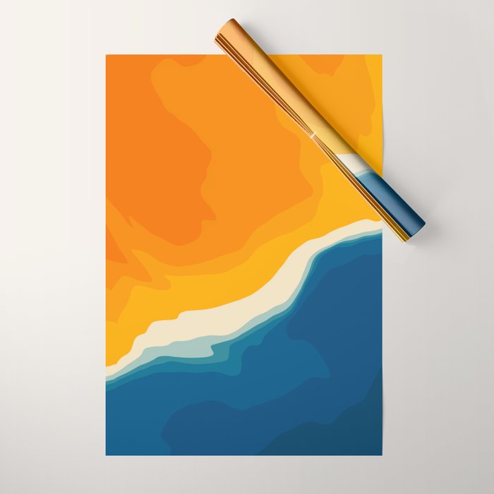 Seascape aerial view Wrapping Paper Gallery Image 1