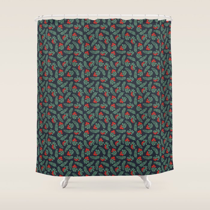 Christmas Greenery Shower Curtain Gallery Image 1
