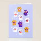 Lucky Waving Kitty Cat Maneki Neko Stationery Card Gallery Image 2