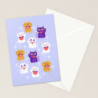 Lucky Waving Kitty Cat Maneki Neko Stationery Card Gallery Image 2