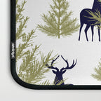 Christmas Trees and Deer, Pattern, Green and Blue Laptop Sleeve Gallery Image 3