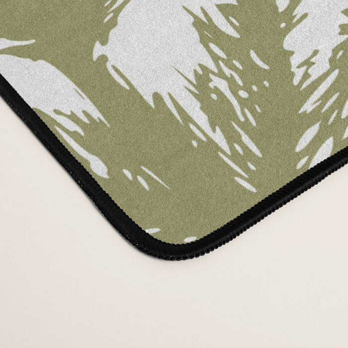 Christmas Trees and Deer, Pattern, Green and Blue Desk Mat Gallery Image 4