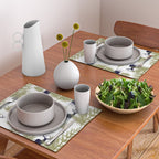 Christmas Trees and Deer, Pattern, Green and Blue Placemat Gallery Image 2