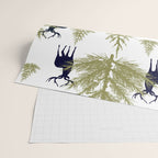 Christmas Trees and Deer, Pattern, Green and Blue Wrapping Paper Gallery Image 2