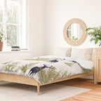 Christmas Trees and Deer, Pattern, Green and Blue Duvet Cover Gallery Image 2