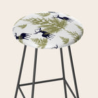 Christmas Trees and Deer, Pattern, Green and Blue Stool Gallery Image 2