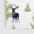Christmas Trees and Deer, Pattern, Green and Blue Poster Gallery Image 3