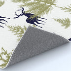 Christmas Trees and Deer, Pattern, Green and Blue Rug Gallery Image 4