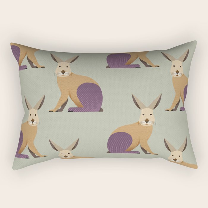 Whimsy European Hare Rectangular Pillow Gallery Image 1