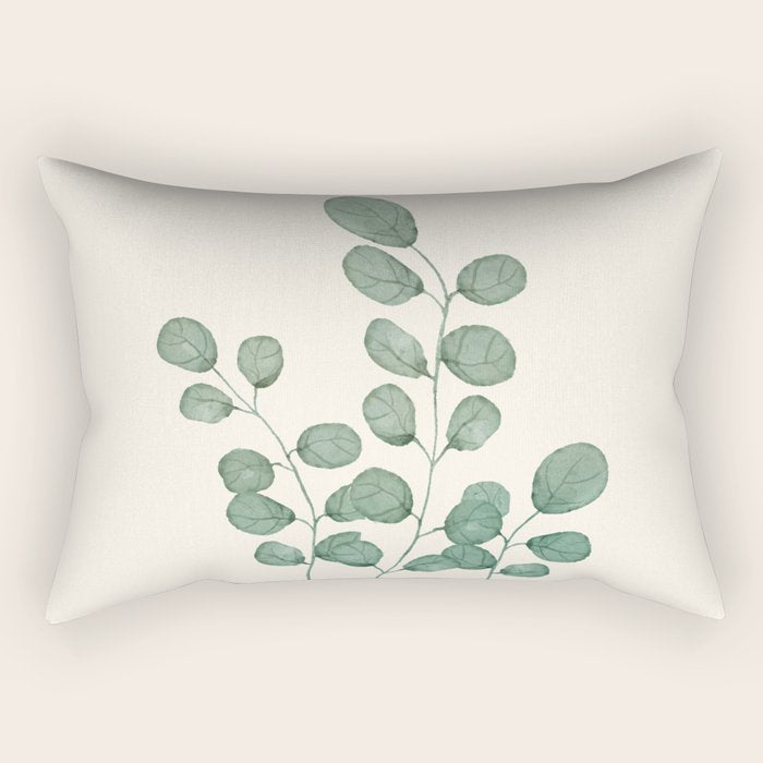 Watercolor Eucalyptus Rectangular Pillow Gallery Image 1