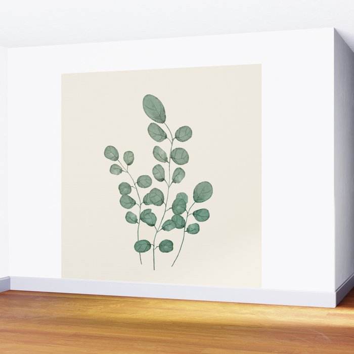 Watercolor Eucalyptus Wall Mural Gallery Image 2