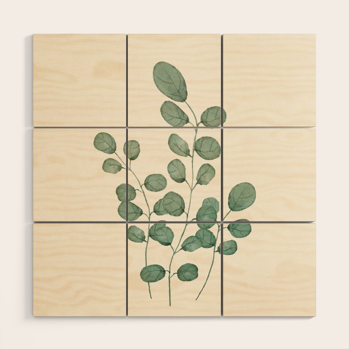 Watercolor Eucalyptus Wood Wall Art Gallery Image 1