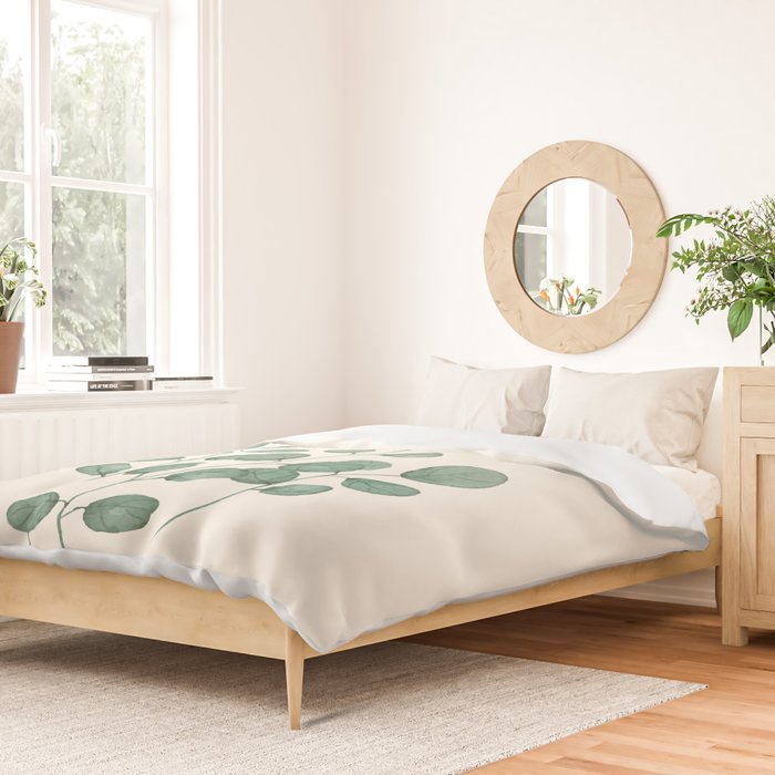 Watercolor Eucalyptus Duvet Cover Gallery Image 2