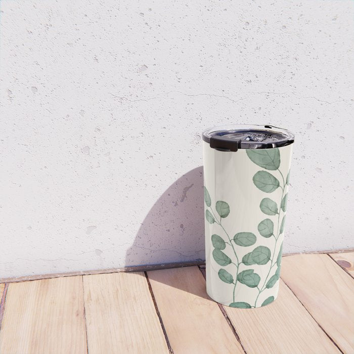 Watercolor Eucalyptus Travel Mug Gallery Image 4