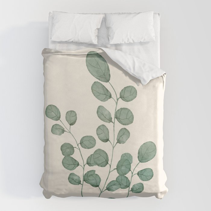 Watercolor Eucalyptus Duvet Cover Gallery Image 6