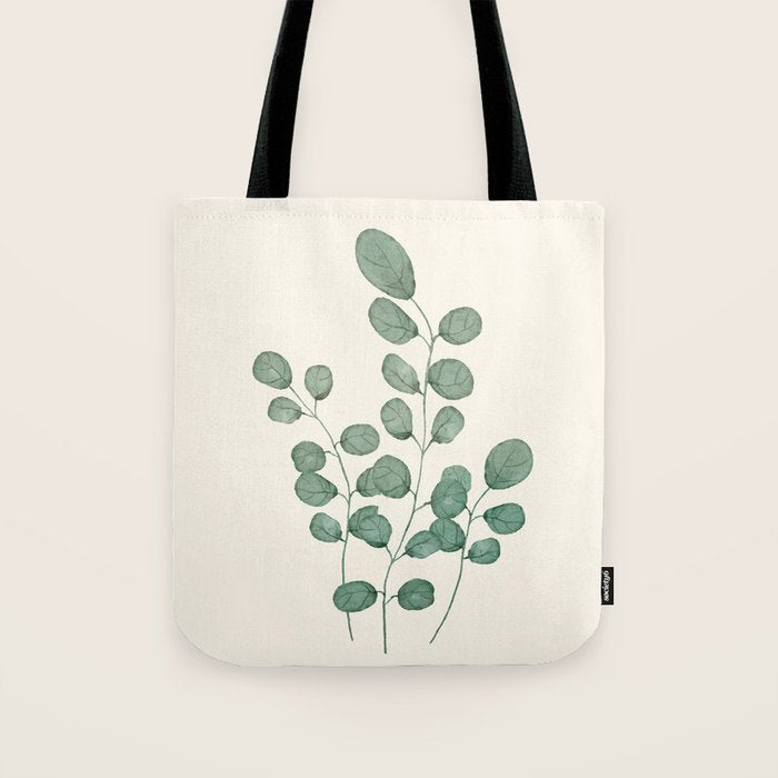 Watercolor Eucalyptus Tote Bag Gallery Image 1