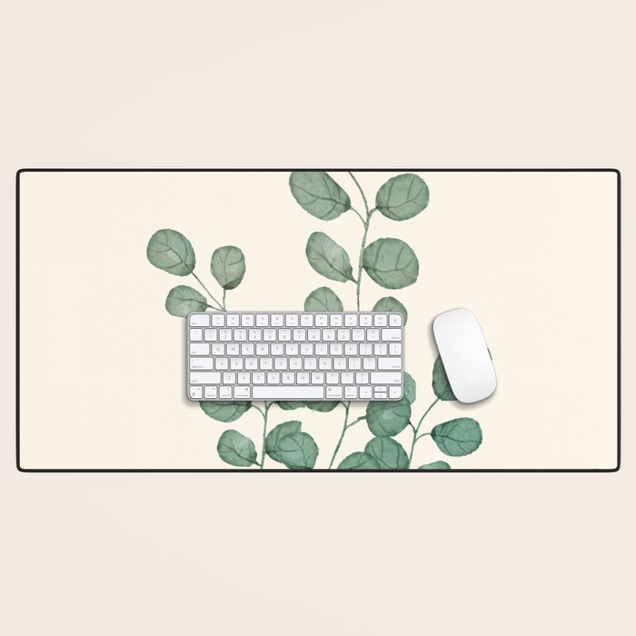 Watercolor Eucalyptus Desk Mat Gallery Image 1