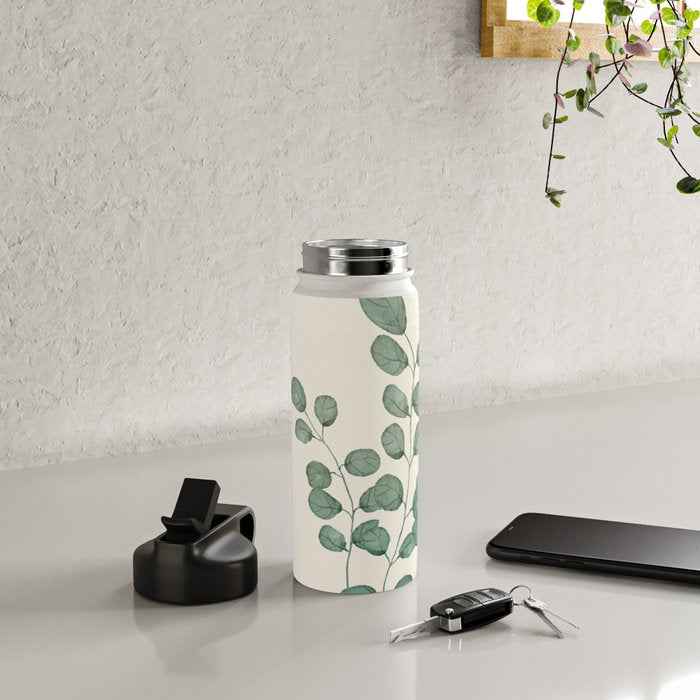 Watercolor Eucalyptus Water Bottle Gallery Image 4