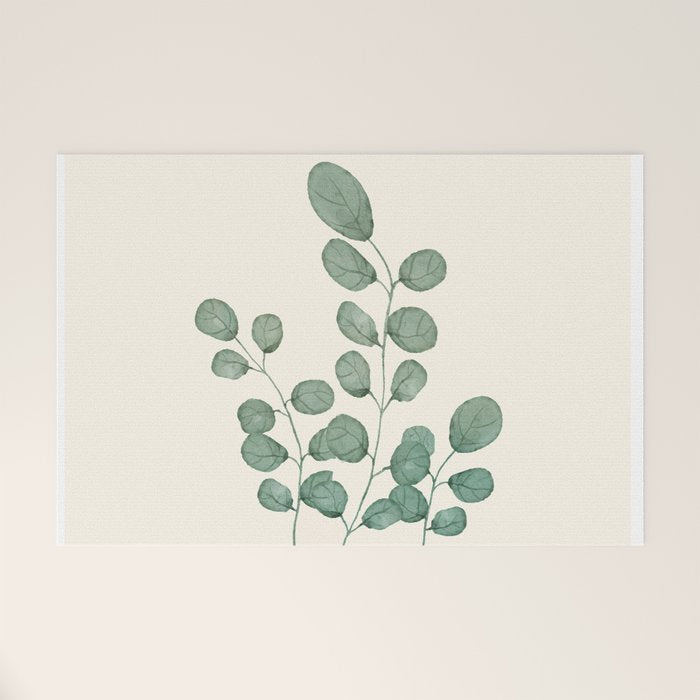 Watercolor Eucalyptus Welcome Mat Gallery Image 1