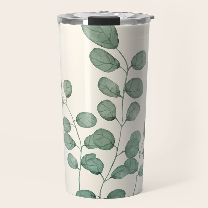 Watercolor Eucalyptus Travel Mug Gallery Image 1