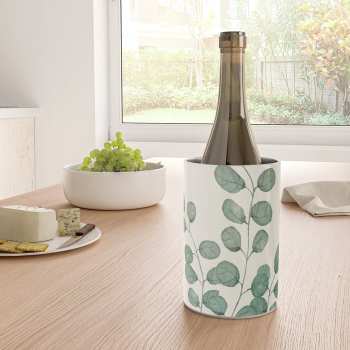 Watercolor Eucalyptus Wine Chiller Gallery Image 4
