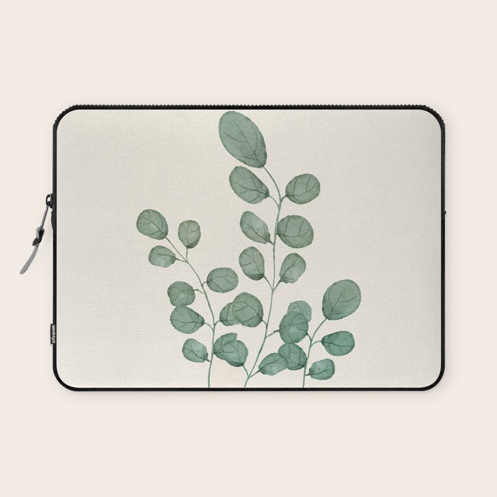 Watercolor Eucalyptus Laptop Sleeve Gallery Image 1