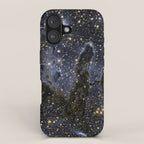 Pillars of Creation / Eagle Nebula in infrared (NASA/ESA Hubble Space Telescope) iPhone Case Gallery Image 1