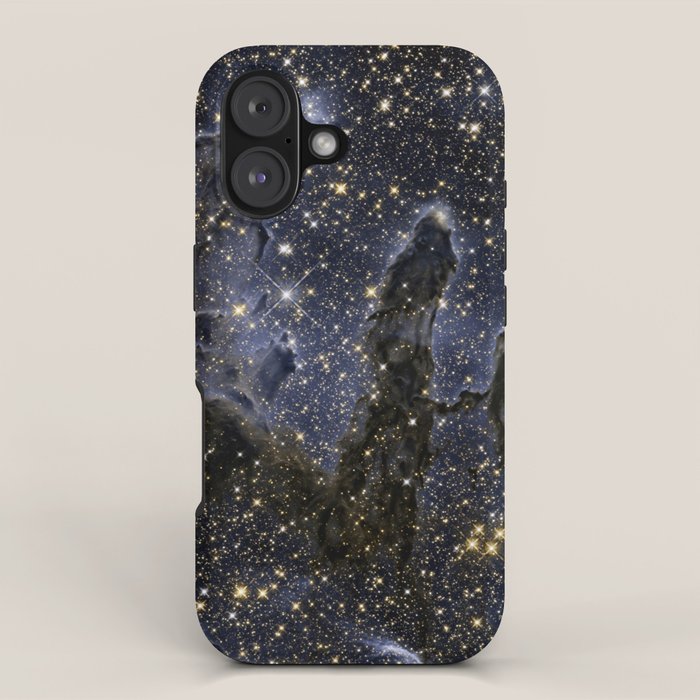 Pillars of Creation / Eagle Nebula in infrared (NASA/ESA Hubble Space Telescope) iPhone Case Gallery Image 1