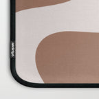Retro Liquid Swirl Contemporary Abstract Pattern 2 in Mocha Latte Brown Laptop Sleeve Gallery Image 3