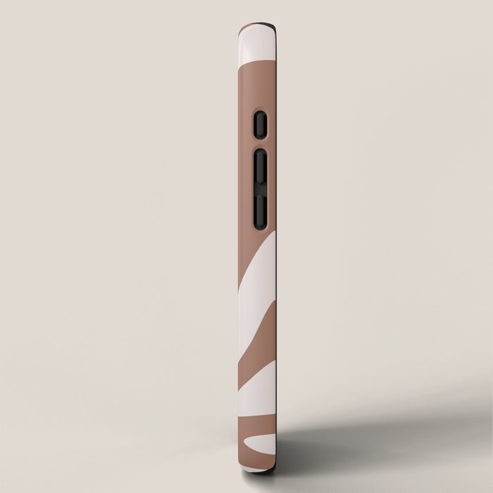 Retro Liquid Swirl Contemporary Abstract Pattern 2 in Mocha Latte Brown iPhone Case Gallery Image 2