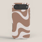 Retro Liquid Swirl Contemporary Abstract Pattern 2 in Mocha Latte Brown iPhone Case Gallery Image 2