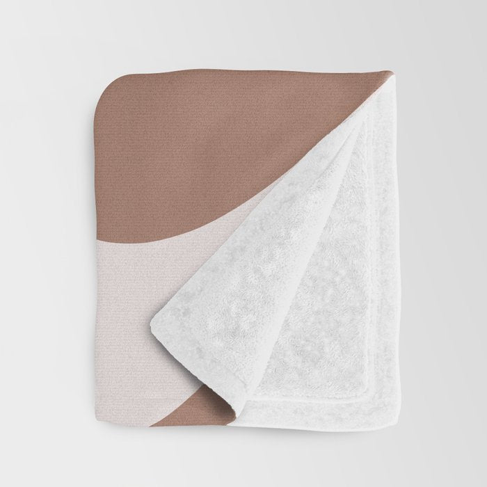 Retro Liquid Swirl Contemporary Abstract Pattern 2 in Mocha Latte Brown Throw Blanket Gallery Image 3