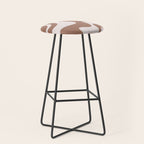 Retro Liquid Swirl Contemporary Abstract Pattern 2 in Mocha Latte Brown Stool Gallery Image 1