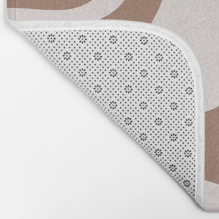 Retro Liquid Swirl Contemporary Abstract Pattern 2 in Mocha Latte Brown Bath Mat Gallery Image 2