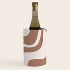 Retro Liquid Swirl Contemporary Abstract Pattern 2 in Mocha Latte Brown Wine Chiller Gallery Image 2