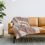 Retro Liquid Swirl Contemporary Abstract Pattern 2 in Mocha Latte Brown Throw Blanket Gallery Image 1