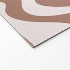 Retro Liquid Swirl Contemporary Abstract Pattern 2 in Mocha Latte Brown Welcome Mat Gallery Image 2
