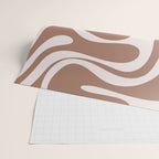 Retro Liquid Swirl Contemporary Abstract Pattern 2 in Mocha Latte Brown Wrapping Paper Gallery Image 2