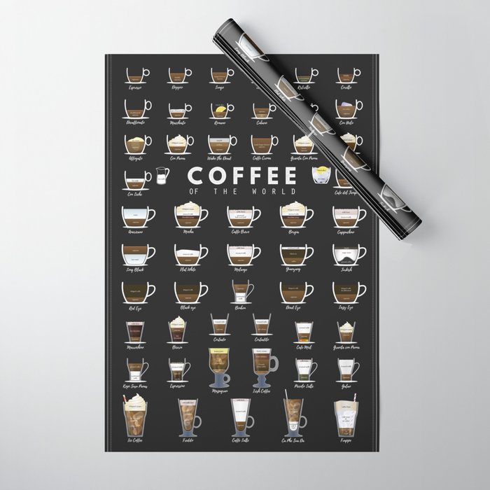 Coffee Types Chart Wrapping Paper Gallery Image 1