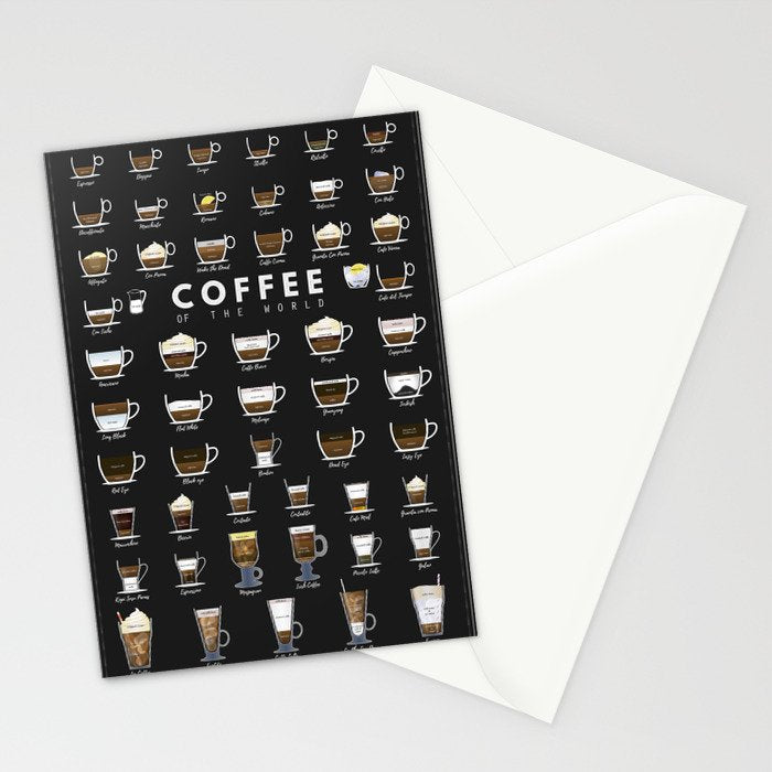 Coffee Types Chart Stationery Card Gallery Image 2