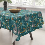 Sloth Hanging in a Teal Forest Tablecloth Gallery Image 3
